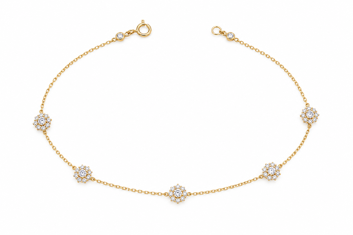 Zahra Diamond Starburst Bracelet — studio view