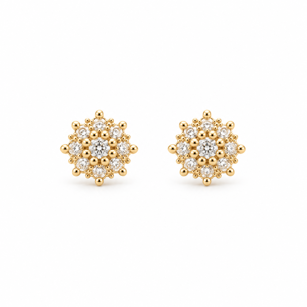Zahra Diamond Starburst Earrings — studio view