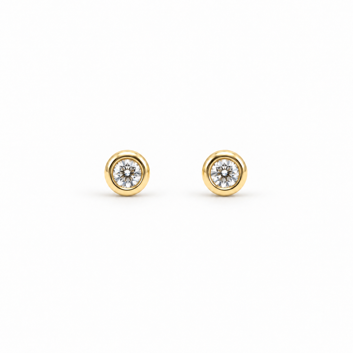Nima Donut Bezel Earrings — studio view