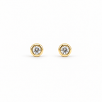 Nima Donut Bezel Earrings — studio view