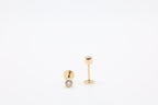 Bazra Round Diamond Bezel Stud Earrings