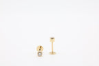 Bazra Round Diamond Bezel Stud Earrings