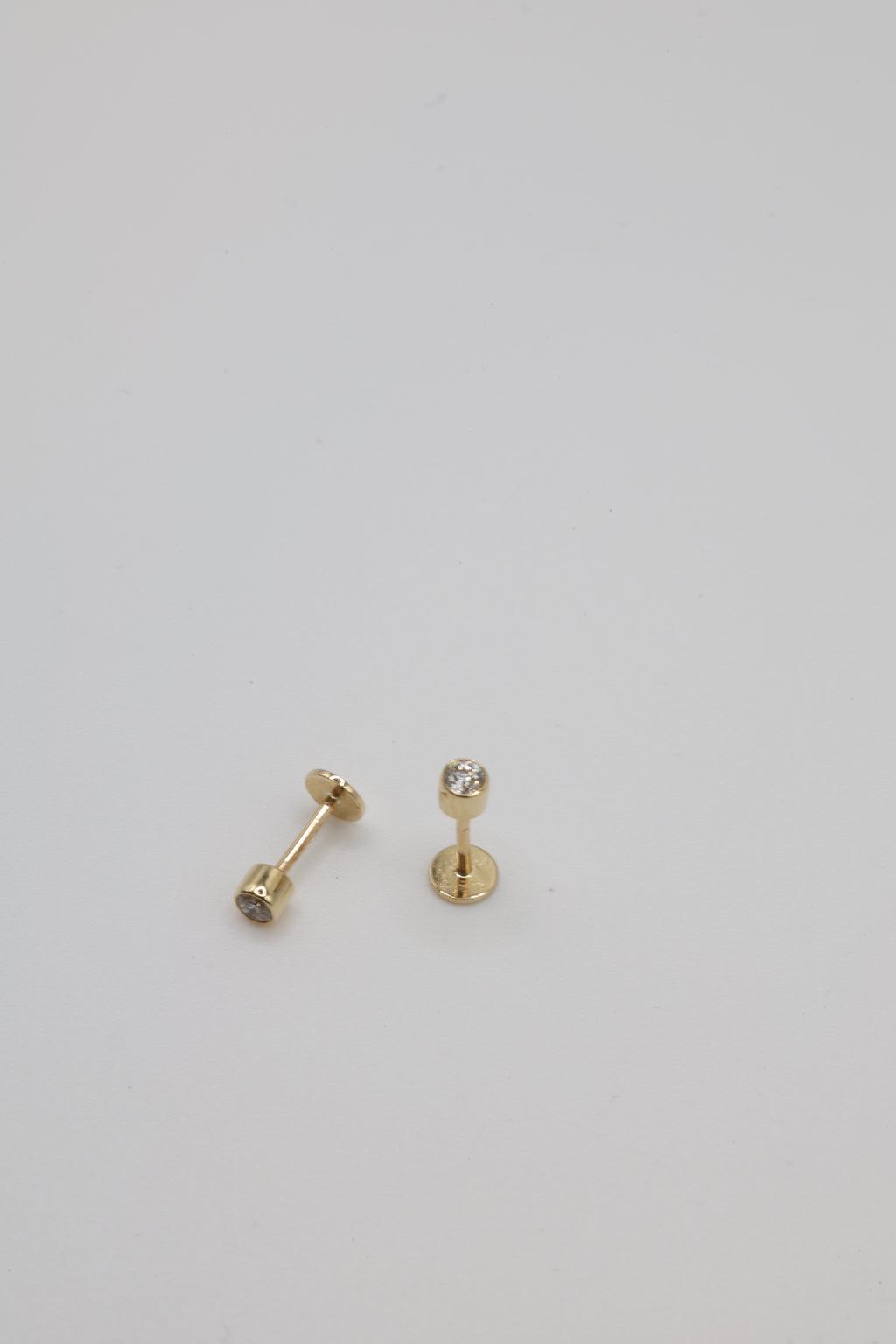 Bazra Round Diamond Bezel Stud Earrings
