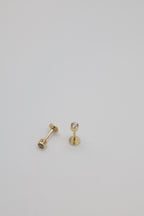 Bazra Round Diamond Bezel Stud Earrings