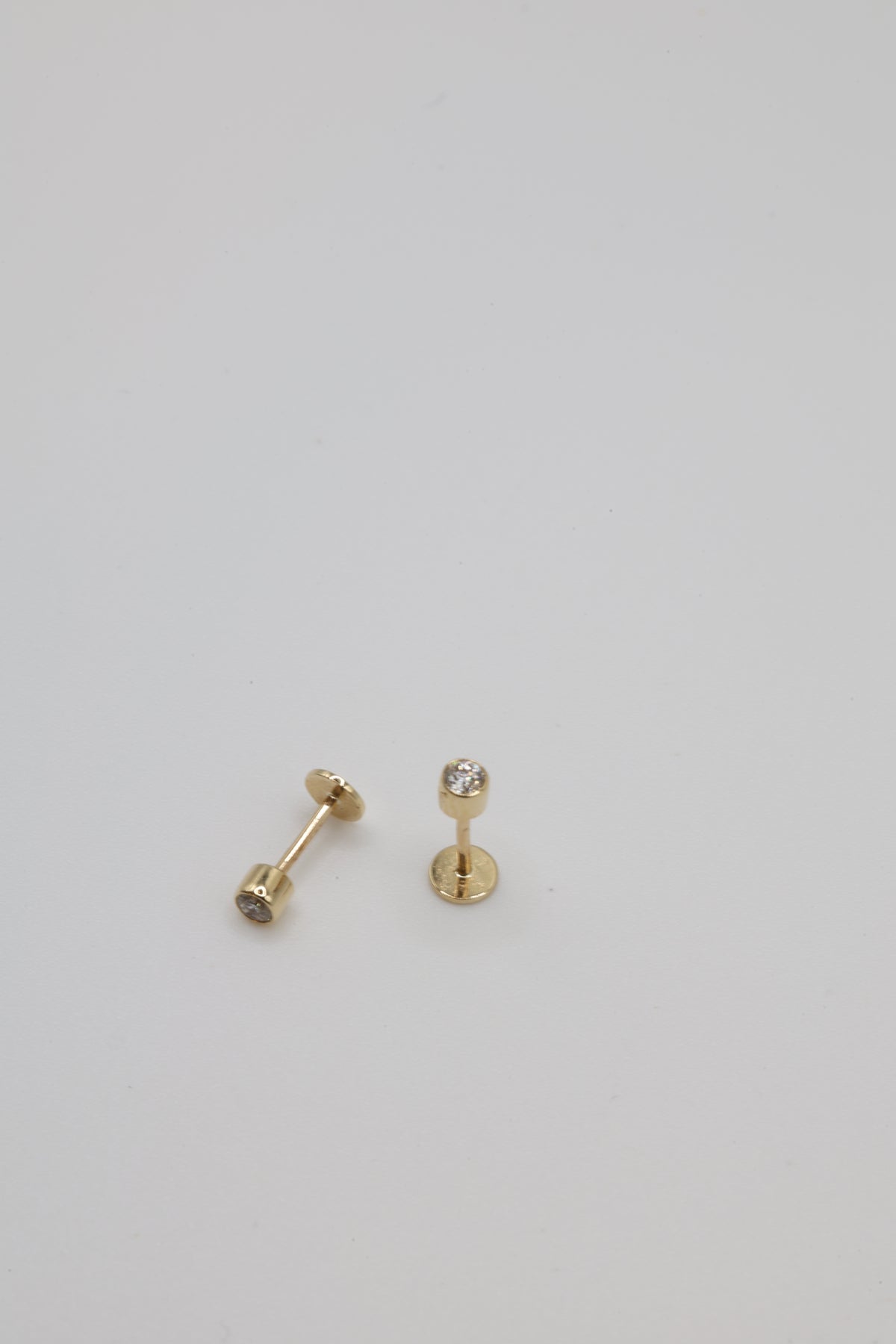 Bazra Round Diamond Bezel Stud Earrings