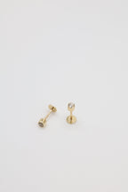 Bazra Round Diamond Bezel Stud Earrings