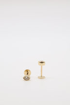 Bazra Marquise Diamond Half Bezel Stud Earrings