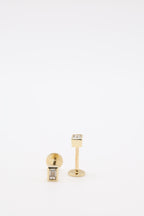 Bazra Baguette Diamond Bezel Stud Earrings
