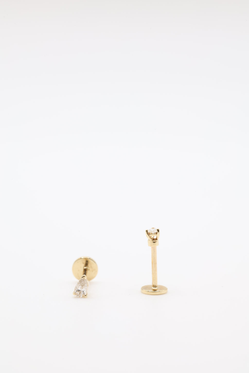 Bazra Pear Diamond Bezel Stud Earrings