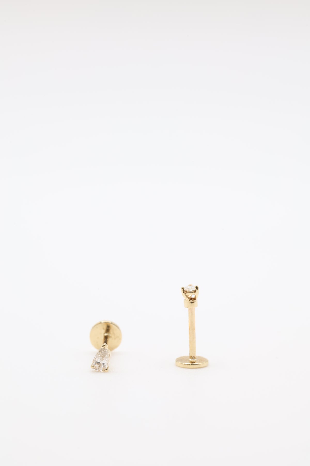 Bazra Pear Diamond Bezel Stud Earrings