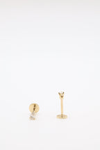 Bazra Pear Diamond Bezel Stud Earrings