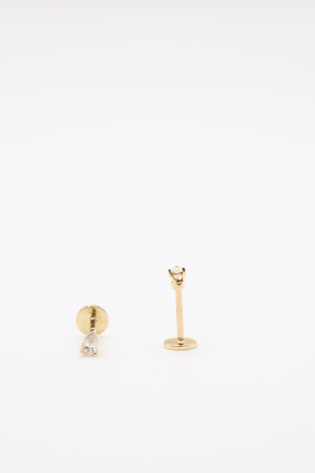 Bazra Pear Diamond Bezel Stud Earrings