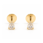 Bazra Pear Diamond Bezel Stud Earrings (AQMSJDE08)