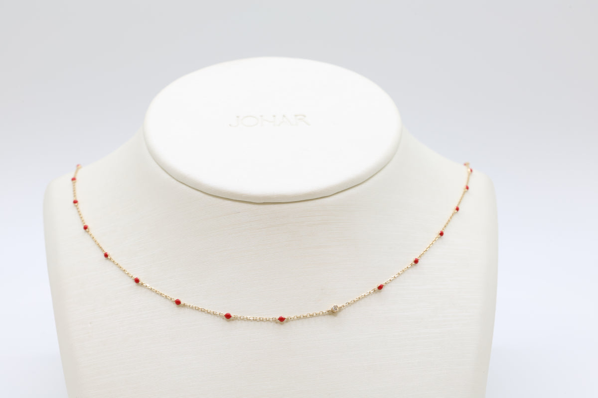 Yara Enamel Bead Necklace