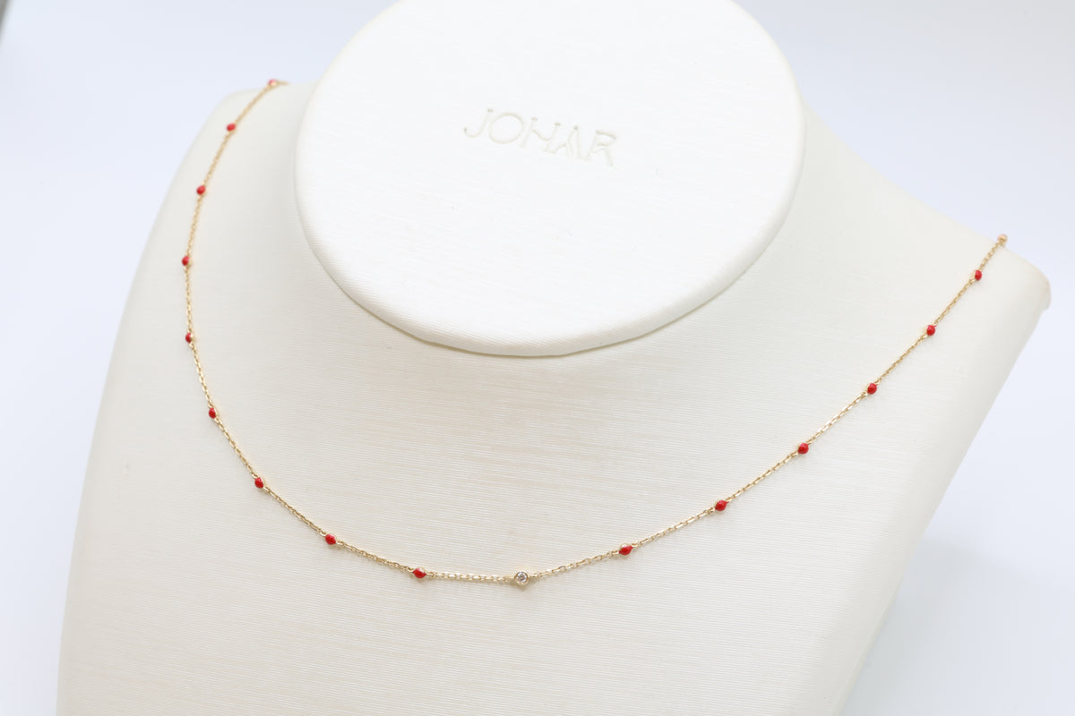 Yara Enamel Bead Necklace