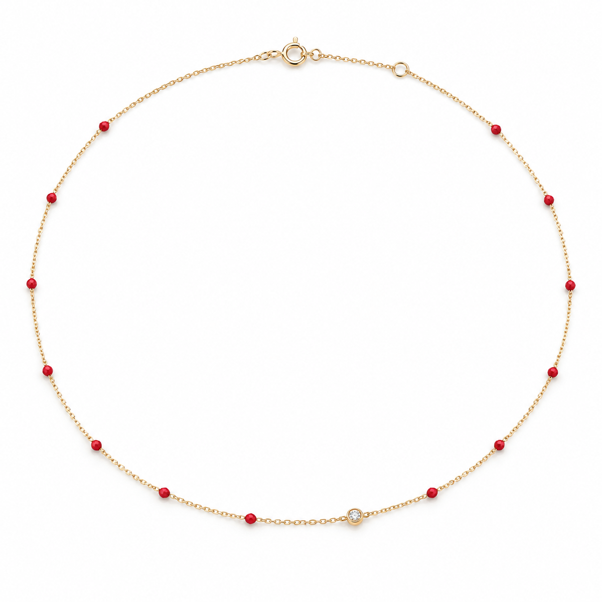 Yara Enamel Bead Necklace — flat lay