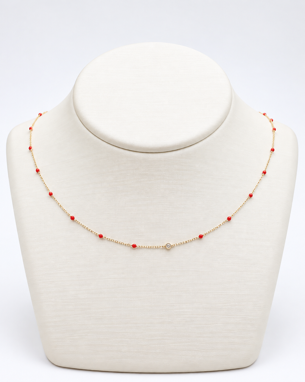Yara Enamel Bead Necklace — studio view