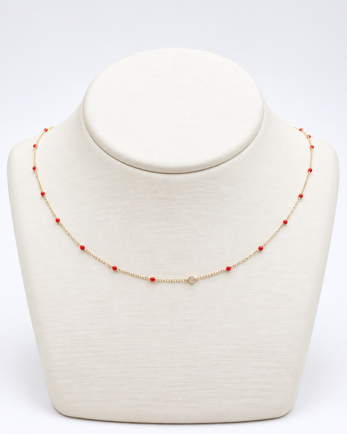 Yara Enamel Bead Necklace — studio view