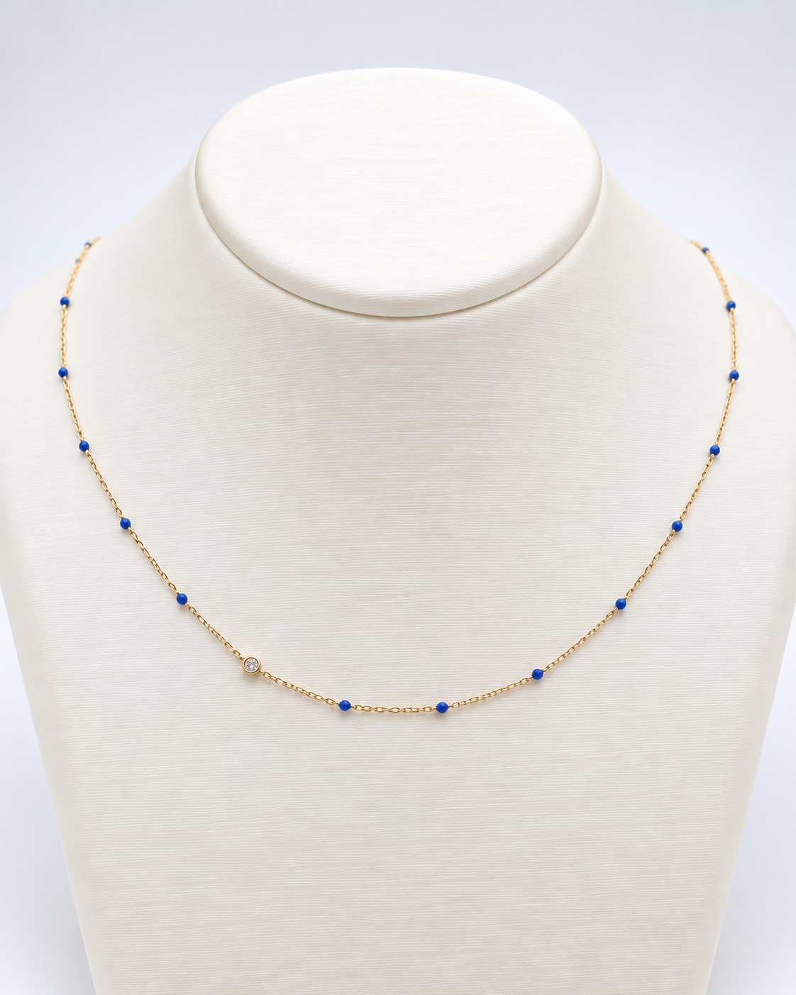 Mira Enamel Bead Necklace — studio view