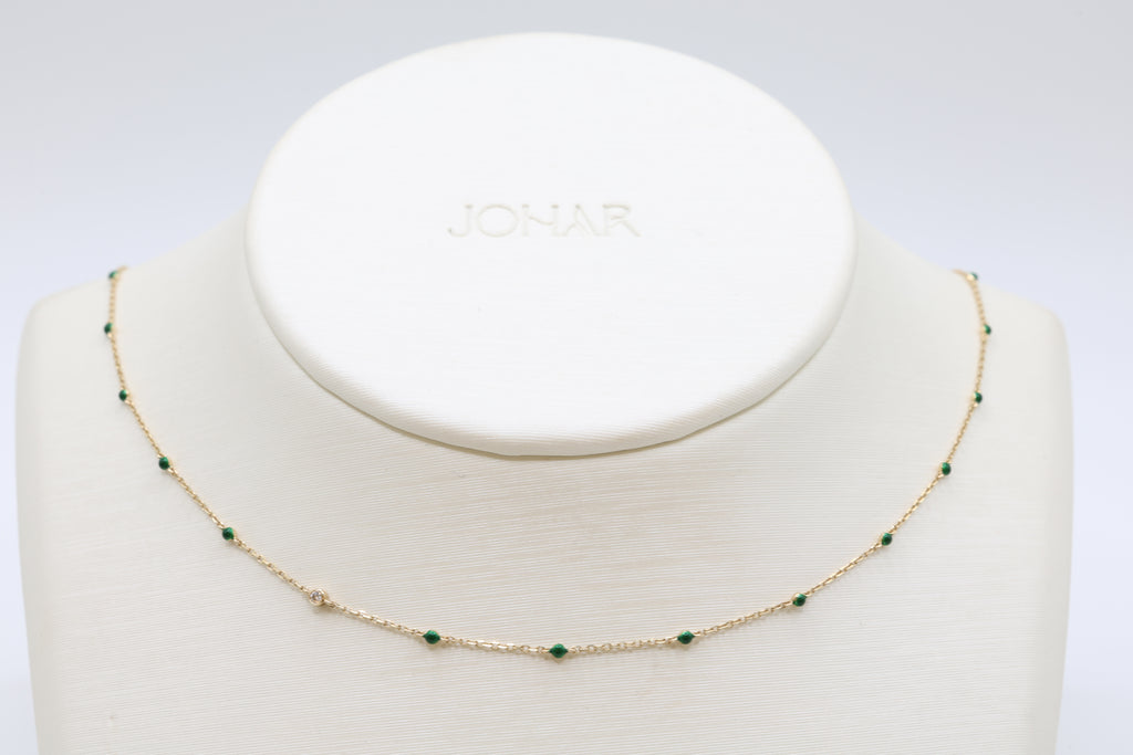 Midori Enamel Bead Necklace