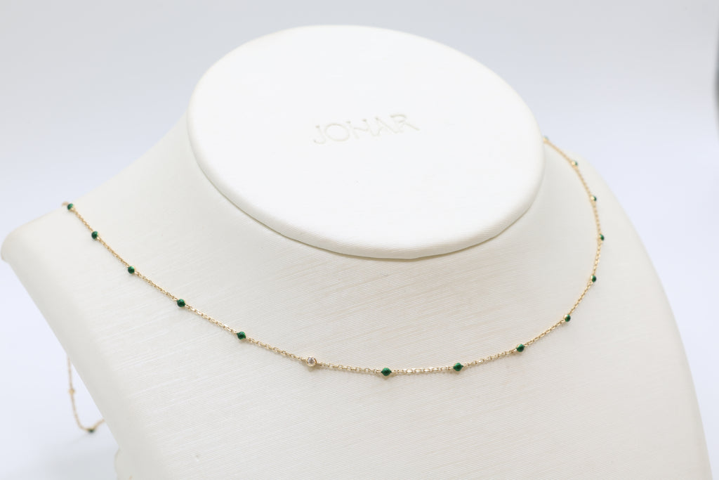 Midori Enamel Bead Necklace