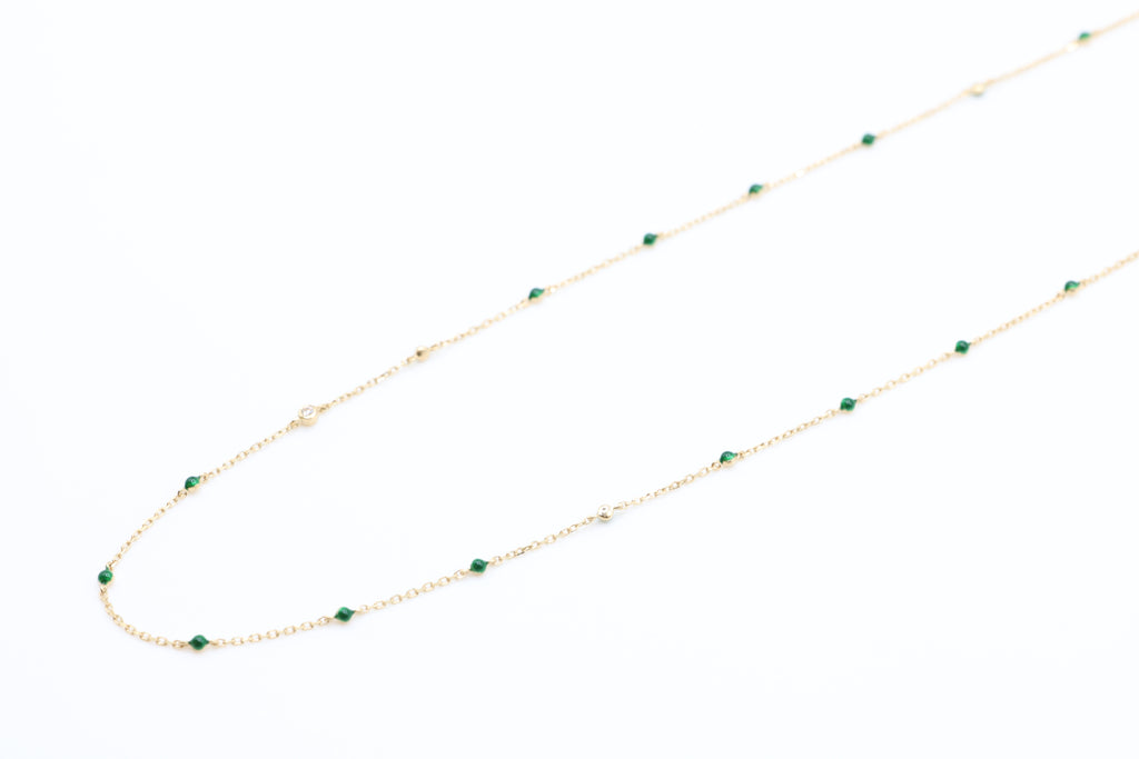 Midori Enamel Bead Necklace