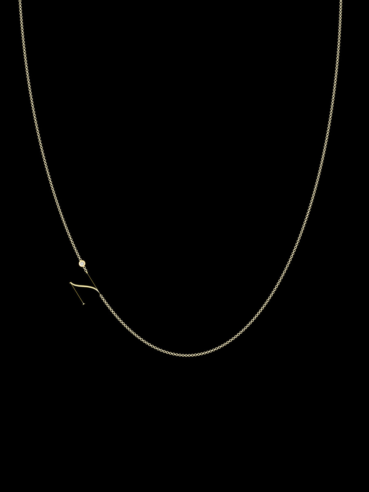 Zaat Initial N Necklace