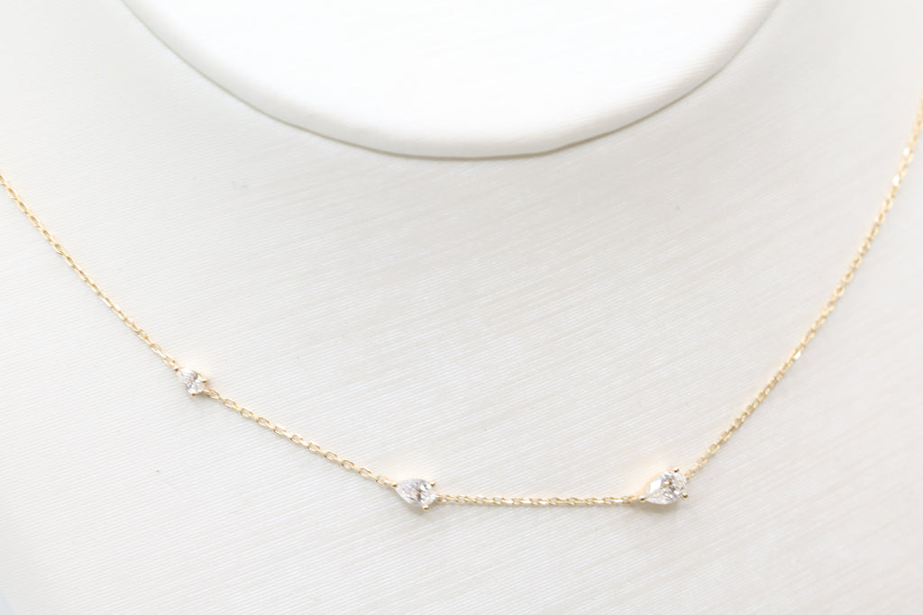 Sempre Diamond 3-stone Necklace