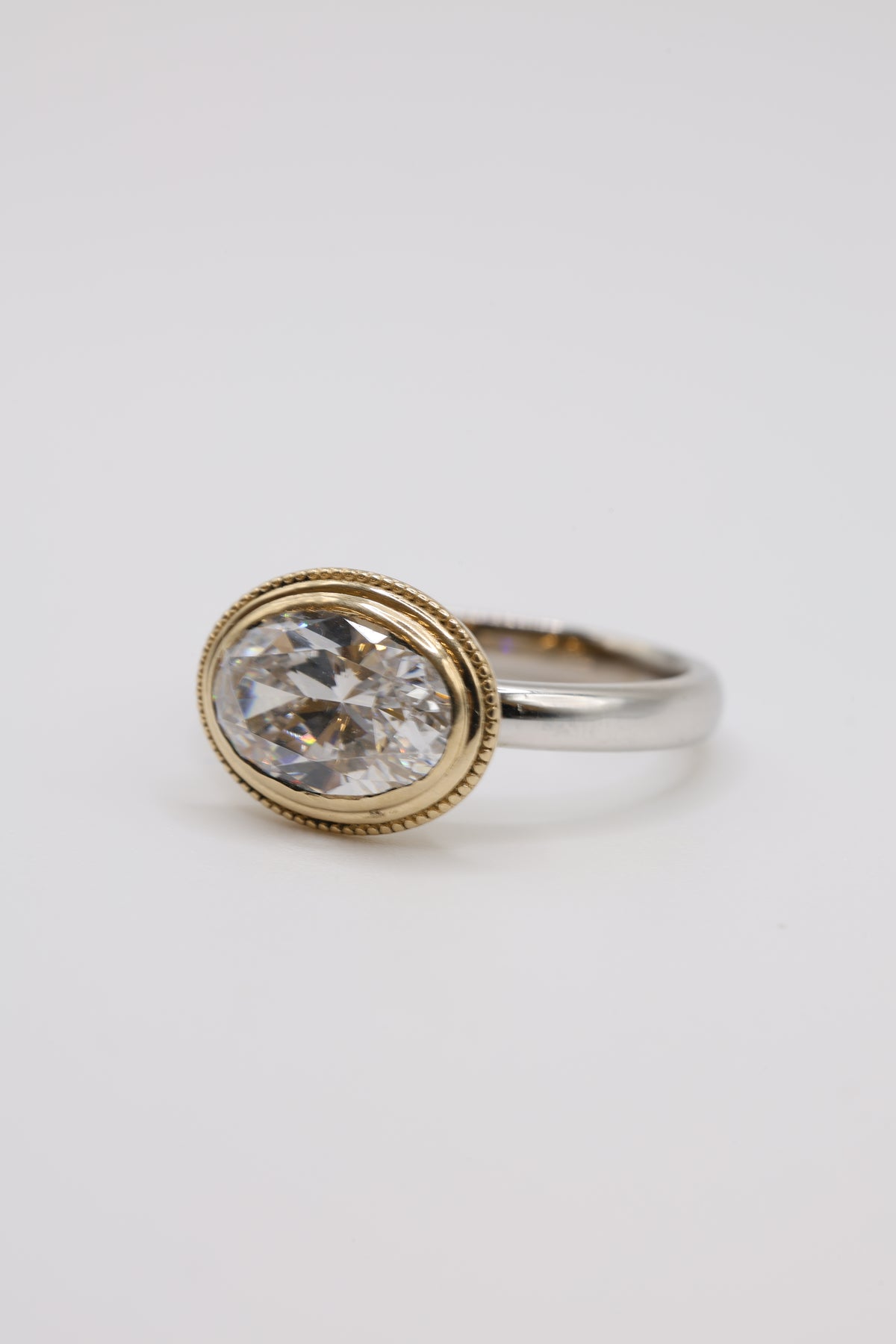 Nova East to West Double Bezel Engagement Ring