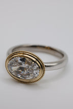 Nova East to West Double Bezel Engagement Ring