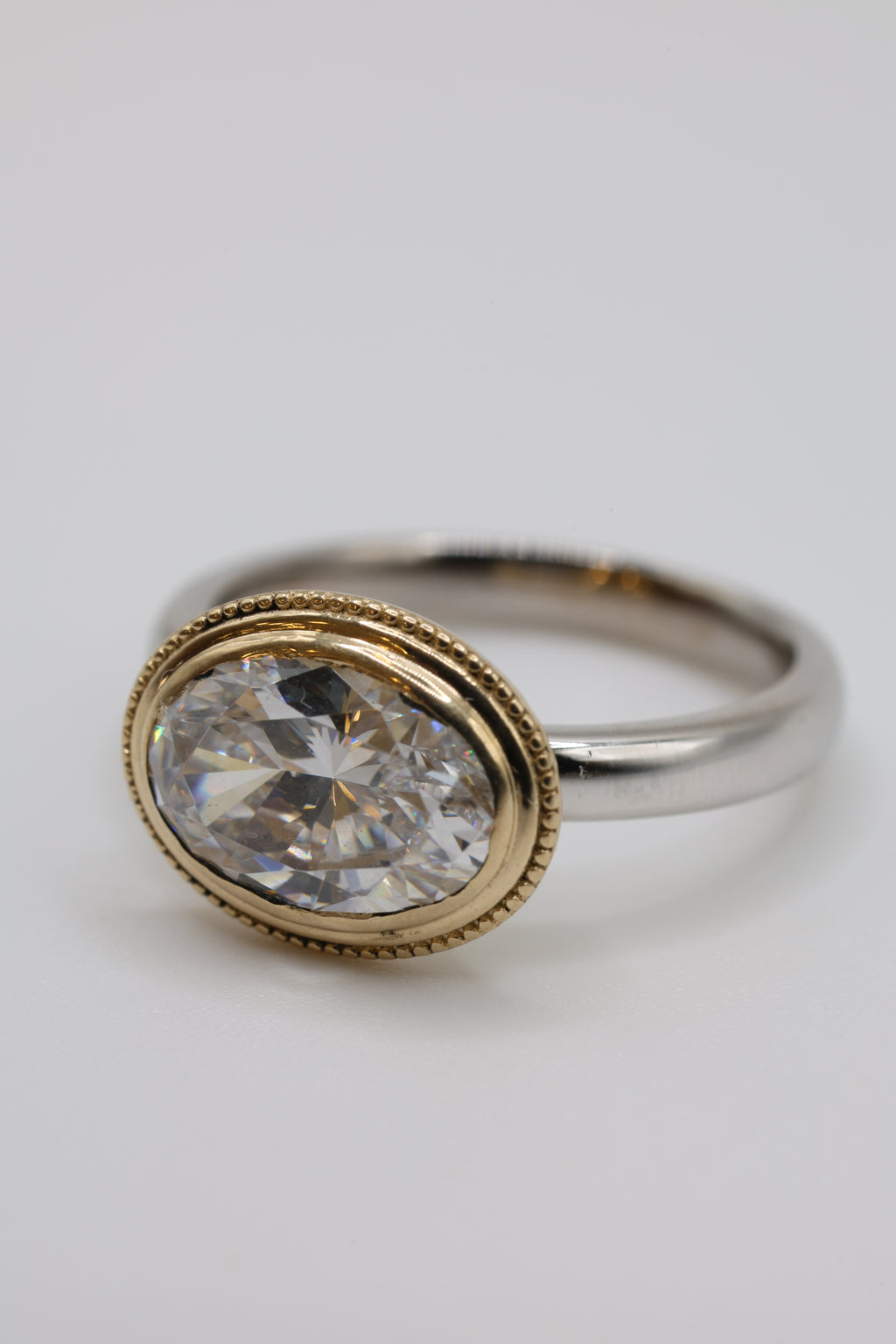 Nova East to West Double Bezel Engagement Ring