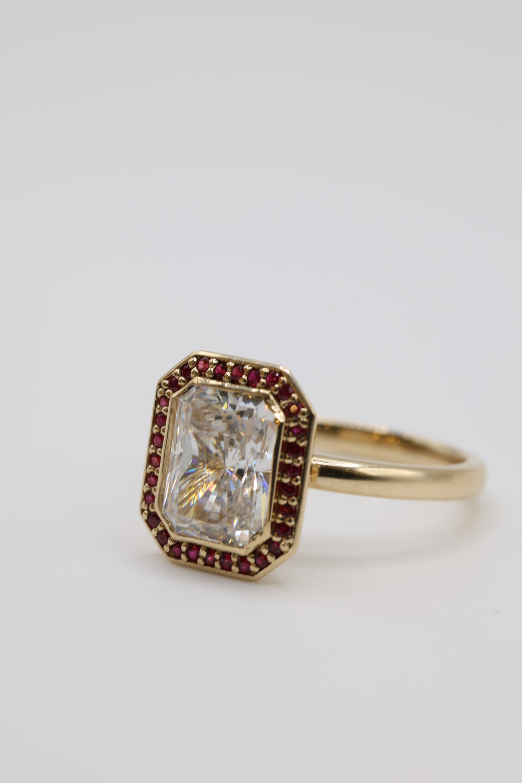 Solene Ruby Halo Engagement Ring