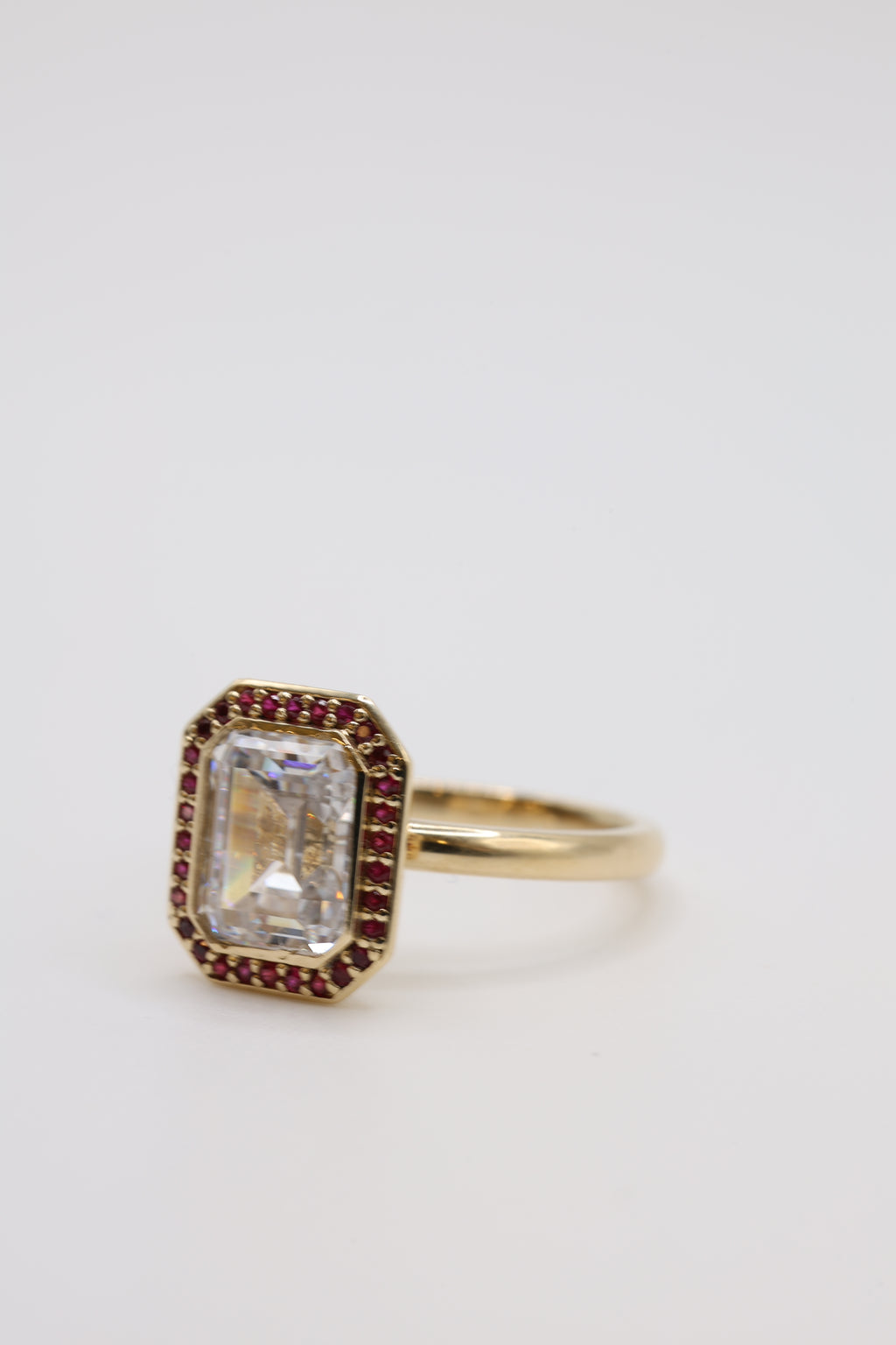 Solene Ruby Halo Engagement Ring