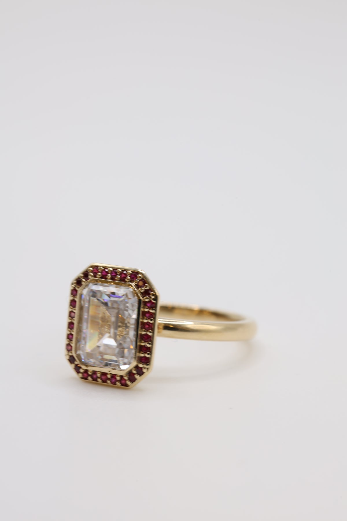 Solene Ruby Halo Engagement Ring