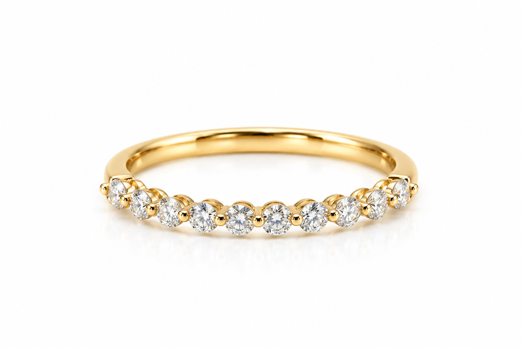 Wisp Diamond Bubble Wedding Band — studio view