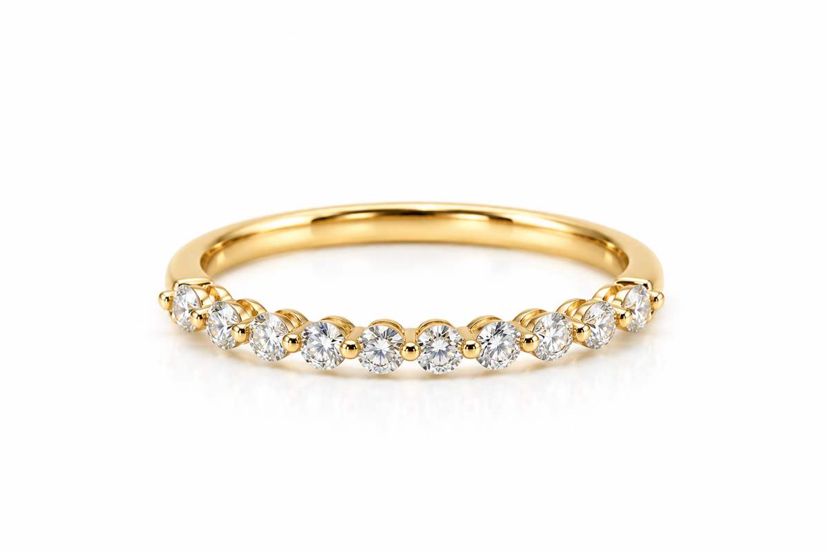 Wisp Diamond Bubble Wedding Band — studio view