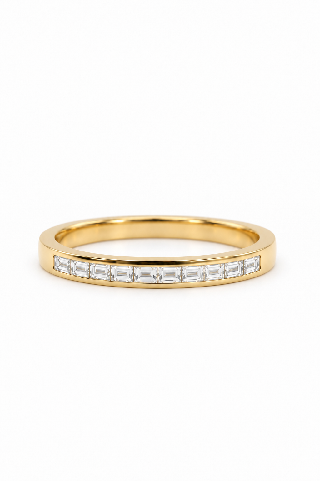 Hurra Diamond Channel Set Wedding Band — studio view