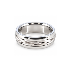 Precious Metal (No Stones) Wedding Bands  -  Men's