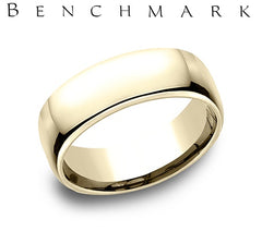 Precious Metal (No Stones) Wedding Bands  -  Men's